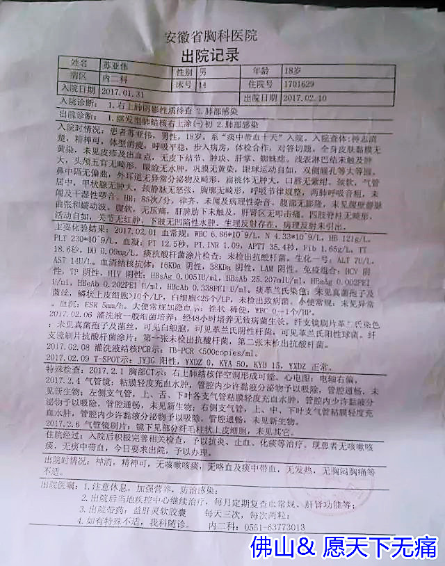 原始点调理肺结核：一个半月，找回青春奔跑的身影 - 肺结核  肺腺癌  肺癌 - 佛山市愿天下无痛健康管理服务有限公司-原始点全球同学网