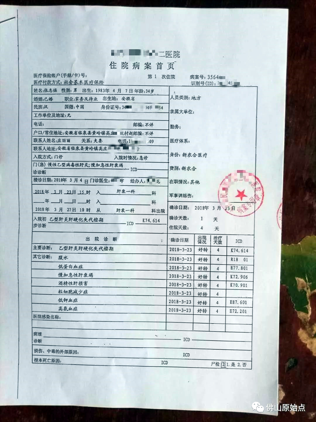 原始点调理严重肝硬化：八十天脱胎换骨 - 肝硬化  肝腹水  肝癌 - 佛山市愿天下无痛健康管理服务有限公司